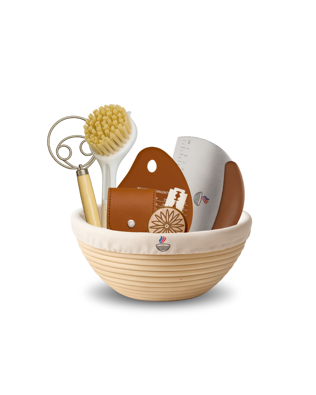 Bread Proofing Basket with Liner for Sourdough Baking, Natural Rattan Dough Riser for Homemade Artisan Bread - Round Set