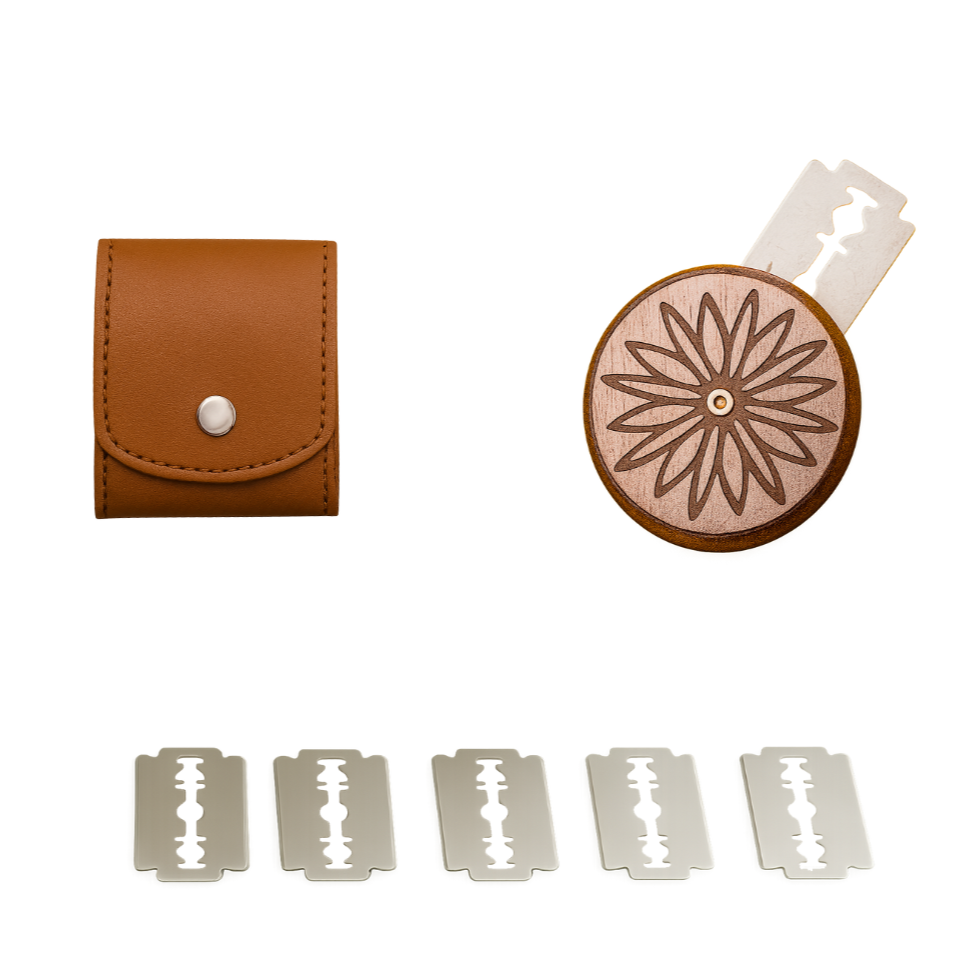 Bread Lame Scoring Tool with 5 Razor Blades & Leather Pouch – For Artisan Sourdough