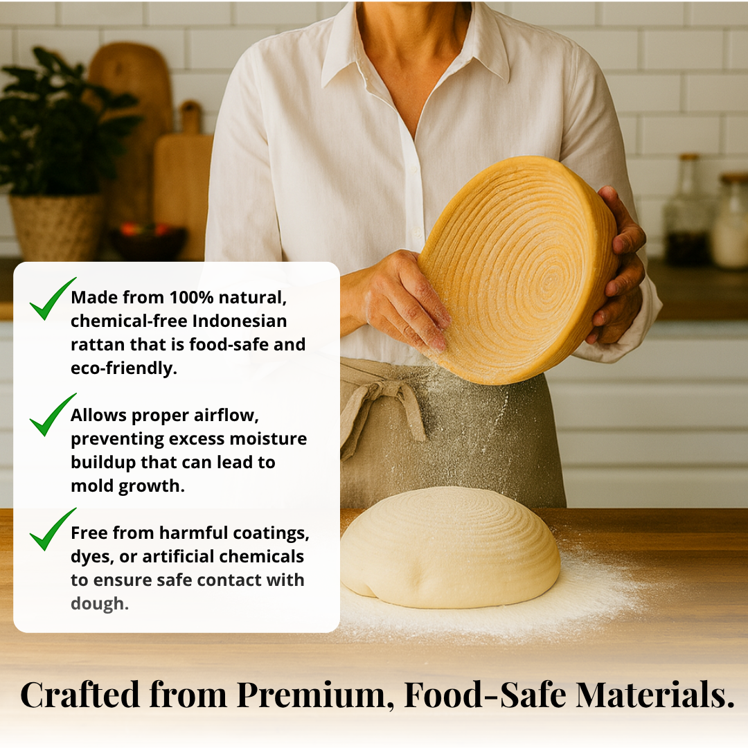 Bread Proofing Baskets with Liners, 9 Inch Rattan Bread Baskets for Artisan Dough Rising - Round Set 2 PACK