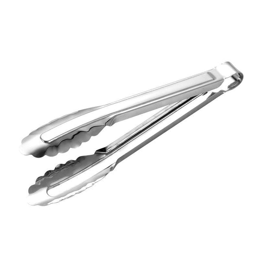 Stainless Steel Kitchen Tongs – Heavy Duty Cooking, Serving & Grilling Tongs with Scalloped Edge